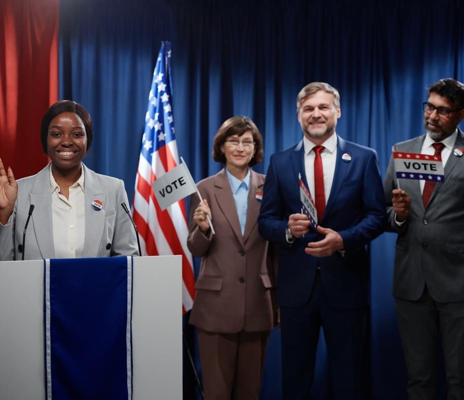 Campaign supporters at a rally